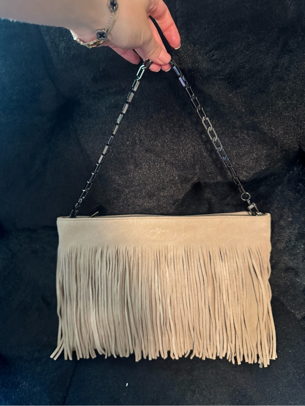 7 For All Mankind suede fringe handbag